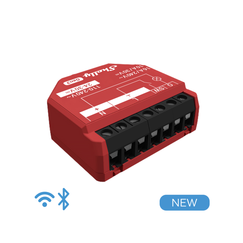 Shelly 1PM Gen3 - Smart Relay 16A  AC/DC WiFi/BT PM