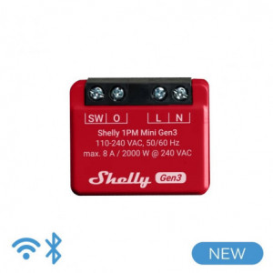 Shelly Mini 1PM Gen3  - Smart Relay 8A AC WiFi/BT + PM