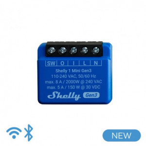 Shelly Mini 1 Gen3 - Smart Relay 8A AC/DC WiFi/BT
