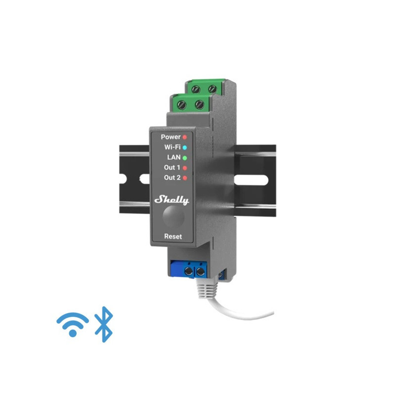 Shelly Pro 2 - IP Smart Relay DIN 2ch. LAN/WiFi/BT