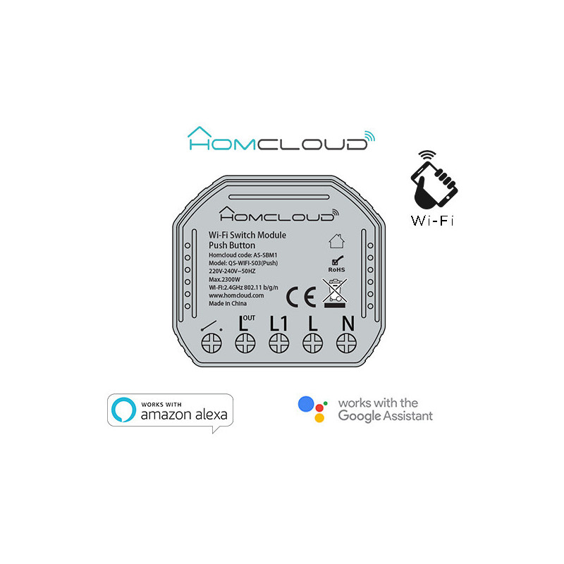 Modulo Pulsante&Interruttore 1CH Wi-Fi da incasso