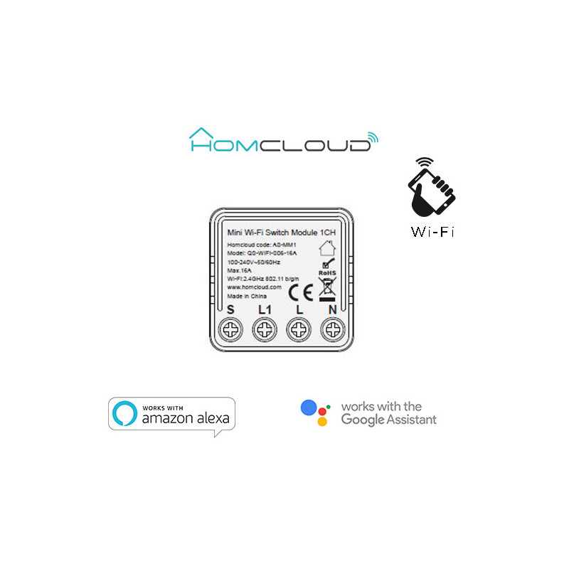 Modulo Interruttore Mini 1CH Wi-Fi da incasso
