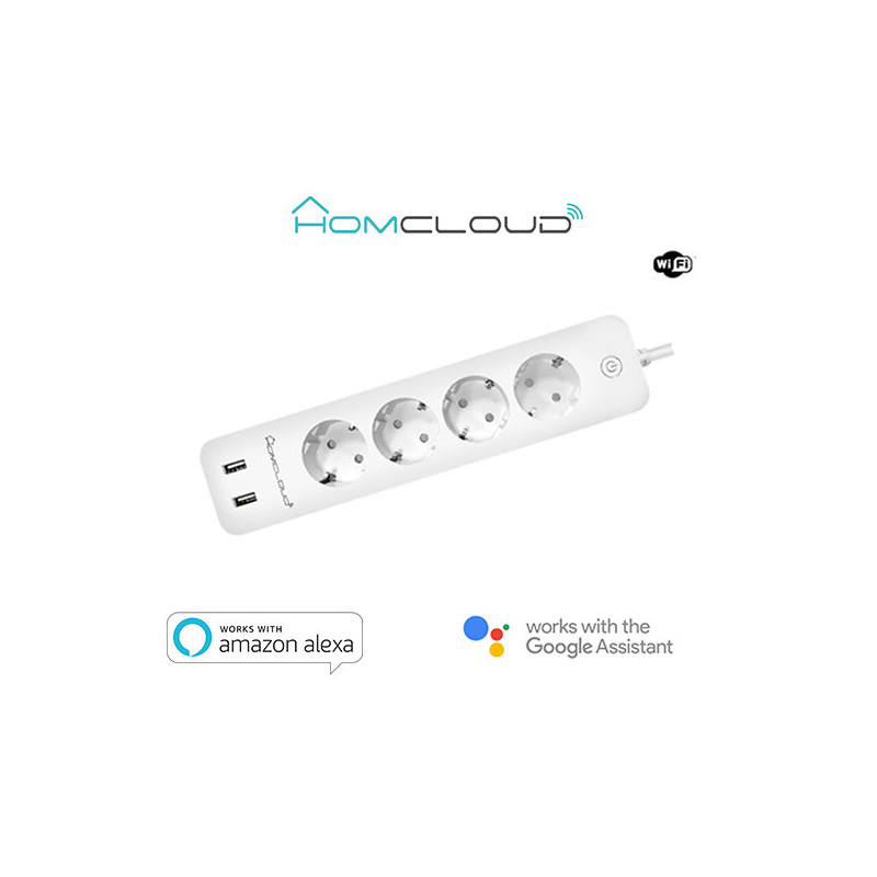 Multipresa Wi-Fi 16A 4 Schuko+2USB control energia sp. schuk