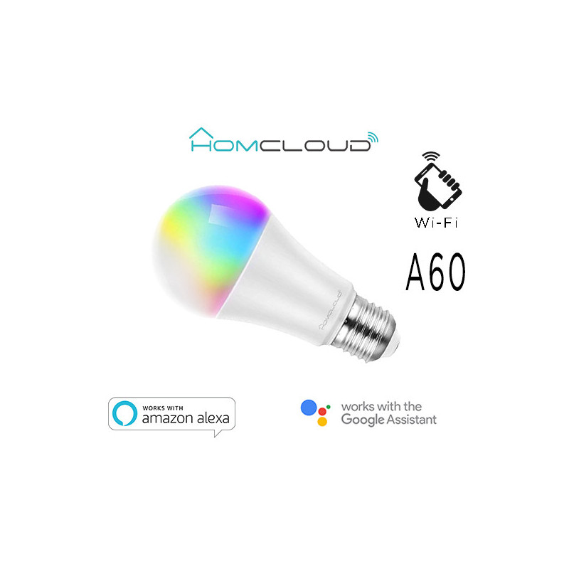 Lampadina Wi-Fi + Bluetooth RGB+Bianco caldo E27 A60 dimm