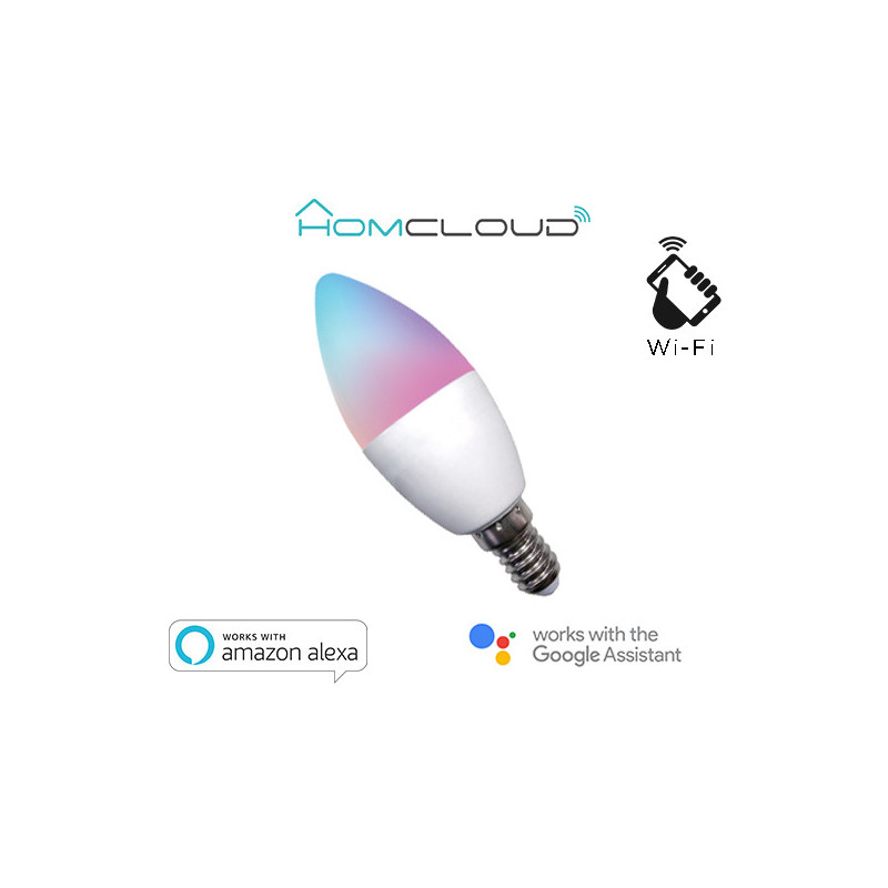 Lampadina Wi-FI RGB + Bianco caldo E14 C37 dimmerabile